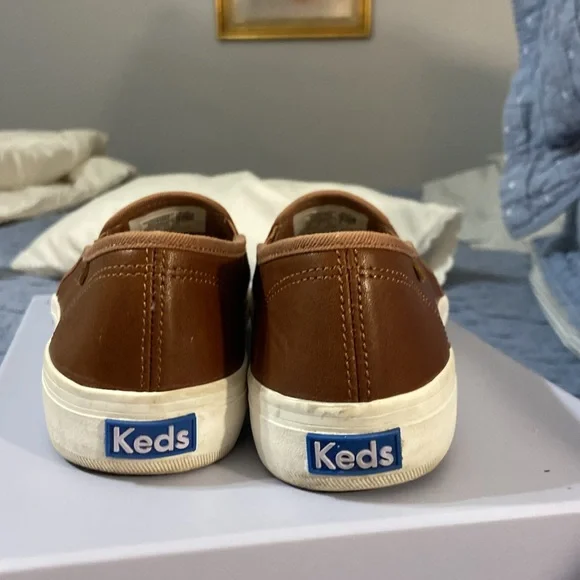 Women’s KEDS DOUBLE DECKER SLIP ON SNEAKER. SIZE 7 COGNAC LEATHER  STYLE WH63968 - Picture 7 of 10